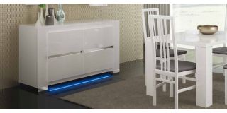 Elegance White Two Door Buffet Cabinet Sideboard Assembled