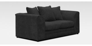 Dylan 2 Seater Black Jumbo Cord