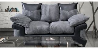 Dino Fabric 2 Seater Monty Metropolis Black and Grey Delivery up to 21-28 days