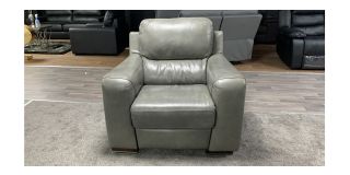 Lucca Grey Leather Armchair Electric Recliner Sisi Italia Semi-Aniline High Street Furniture Store Cancellation 46851