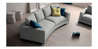 Albert Grey Fabric Curved 4 + 1 Sofa Set With Chrome Legs Newtrend Available In A Range Of Leathers And Colours 10 Yr Frame 10 Yr Pocket Sprung 5 Yr Foam Warranty