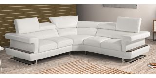 Bolero White 2C2 Leather Corner Sofa With Chrome Legs Newtrend Available In A Range Of Leathers And Colours 10 Yr Frame 10 Yr Pocket Sprung 5 Yr Foam Warranty