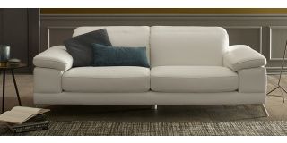 Elodie White Leather 3 + 2 Sofa Set With Chrome Legs Newtrend Available In A Range Of Leathers And Colours 10 Yr Frame 10 Yr Pocket Sprung 5 Yr Foam Warranty