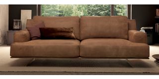 Foster Brown Suede 3 + 2 Sofa Set With Chrome Legs Newtrend Available In A Range Of Leathers And Colours 10 Yr Frame 10 Yr Pocket Sprung 5 Yr Foam Warranty