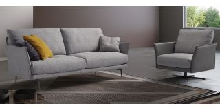 Hamilton Grey Fabric 3 Seater Sofa With Swivel Chair Newtrend Available In A Range Of Leathers And Colours 10 Yr Frame 10 Yr Pocket Sprung 5 Yr Foam Warranty