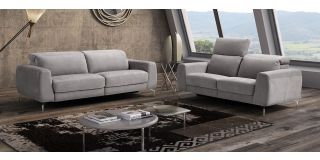Morgana Grey Suede 3 + 2 Electric Recliner Sofas With Chrome Legs Newtrend Available In A Range Of Leathers And Colours 10 Yr Frame 10 Yr Pocket Sprung 5 Yr Foam Warranty