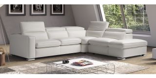 Vertigo White RHF Leather Corner With Adjustable Headrests And Storage Compartment Newtrend Available In A Range Of Leathers And Colours 10 Yr Frame 10 Yr Pocket Sprung 5 Yr Foam Warranty