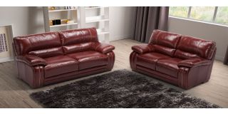 Antares Ox-Blood Leather 3 + 2 Sofa Set With Wooden Legs Newtrend Available In A Range Of Leathers And Colours 10 Yr Frame 10 Yr Pocket Sprung 5 Yr Foam Warranty