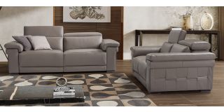 Elettra Brown Leather 3 + 2 Electric Recliners With Adjustable Headrests And Wooden Legs Newtrend Available In A Range Of Leathers And Colours 10 Yr Frame 10 Yr Pocket Sprung 5 Yr Foam Warranty