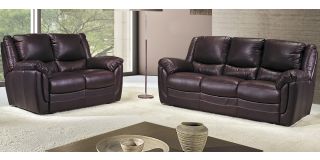 Fedra Brown Leather 3 + 2 Sofa Set With Wooden Legs Newtrend Available In A Range Of Leathers And Colours 10 Yr Frame 10 Yr Pocket Sprung 5 Yr Foam Warranty