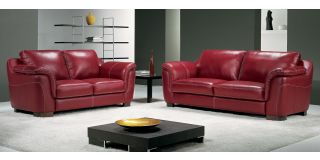 Red leather sales corner suite