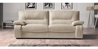 Prestige Cream Static Semi-Aniline Leather 3 + 2 Sofa Set With Wooden Legs Newtrend Available In A Range Of Leathers And Colours 10 Yr Frame 10 Yr Pocket Sprung 5 Yr Foam Warranty