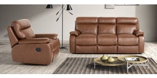 Savannah Brown Semi-Aniline Leather 3 + 1 Electric Recliners Newtrend Available In A Range Of Leathers And Colours 10 Yr Frame 10 Yr Pocket Sprung 5 Yr Foam Warranty