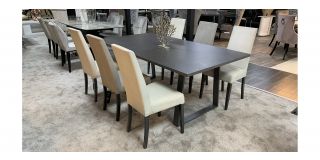 Laki Grey 1.9m Concrete Dining Table With 6 Faux Cream Wooden Leg Chairs (w:46 D:54 H:100cm)