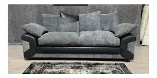 Dino Grey And Black Large Fabric Sofa With Scatter Back - Few Scuffs (see images) Ex-Display Showroom Model 48214