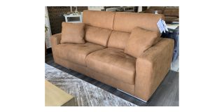 Ainhoa Saddle Brown Large Fabric Sofa Sofa Bed With Chrome Legs Ex-Display Showroom Model 48563
