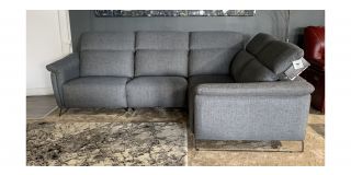 Ashley Grey Rhf Pedro Ortiz Fabric Corner Sofa With 3 Sliding Seats And Adjustable Headrests