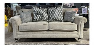 Buxton Beige Fabric 3 + 2 Sofa Set With Scatter Back And Chrome Legs Available In A Selection Of Fabrics