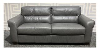 Capri Grey Large Leather Sofa Sisi Italia Semi-Aniline Ex-Display Showroom Model 48878