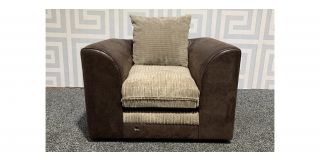 Brown Fabric Armchair Mismatch Cushion And Tear On Front Panel Ex-Display Showroom Model 48882