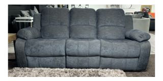 Roma Denim Blue Fabric 3 + 2 Manual Recliners Sofa Set