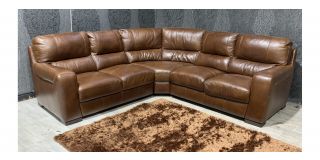 Lucca Brown 2C2 Leather Corner Sofa Sisi Italia Semi-Aniline With Wooden Legs High Street Furniture Store Cancellation 49100