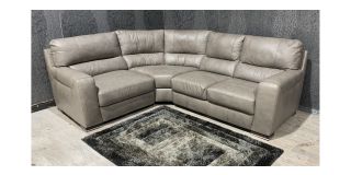 Lucca Taupe LHF Leather Corner Sofa Sisi Italia Semi-Aniline With Wooden Legs High Street Furniture Store Cancellation 49173