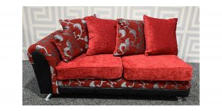 Red 2 Seat Fabric Sofa Section With Scatter Back And Chrome Legs Ex-Display Showroom Model 49194