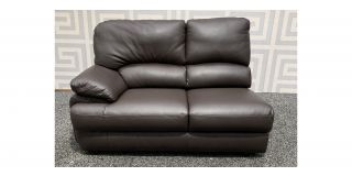 Brown ICD Corrected Grain Leather 2 Seat Sofa Section Ex-Display Showroom Model 49218