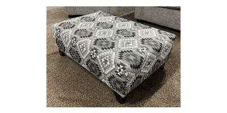 Chicago Grey Fabric Designer Footstool With Wooden Legs Other Colours And Models Available (See Images)