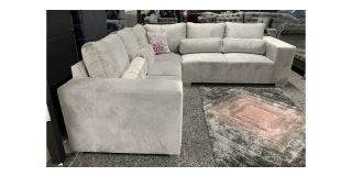 Madison Grey 2C2 Fabric Corner Sofa With Chrome Legs Ex-Display Showroom Model 49346