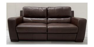 Lucca Dark Brown Large Leather Sofa Electric Recliner Sisi Italia Semi-Aniline With Wooden Legs - Few Marks (see images) High Street Furniture Store Cancellation 49512