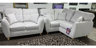 Dublin Grey Small LHF Fabric Corner + 2 Seater Sofa With Wooden Legs - Few Marks (see images) Ex-Display Showroom Model 49598