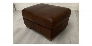 Lucca Brown Sisi-Italia Semi-Aniline Footstool With Light Wooden Legs High Street Furniture Store Cancellation 49623
