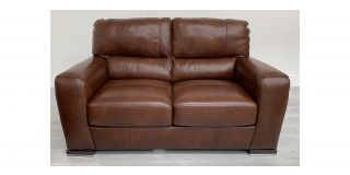 Lucca Brown Regular Leather Sofa Sisi Italia Semi-Aniline With Wooden Legs High Street Furniture Store Cancellation 49624