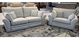 Miami Grey Fabric 3 + 2 Electric Recliners With USB Ports + Static Loveseat - Other Combinations And Fabrics Available