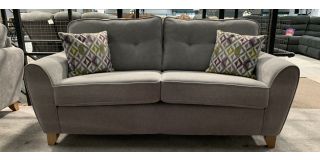 Chloe Light Grey Fabric 3 + 2 Sofa Set With Wooden Legs And Scatter Cushions