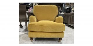 Beatrix Yellow Fabric Armchair With Wooden Legs Ex-Display Showroom Model 49650