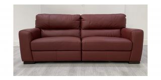 Lucca Wine Large Leather Sofa Sisi Italia Semi-Aniline With Wooden Legs High Street Furniture Store Cancellation 49663