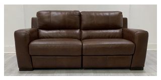 Lucca Brown Large Leather Sofa Electric Recliner Sisi Italia Semi-Aniline With Wooden Legs High Street Furniture Store Cancellation 49680