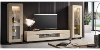 Perla White Larch Four Door TV Unit