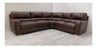 Lucca Brown 3C2 RHF Leather Corner Sofa Sisi Italia Semi-Aniline With Wooden Legs High Street Furniture Store Cancellation 50200