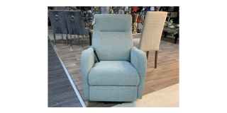 Turquoise Fabric Lift And Rise Armchair Ex-Display Showroom Model 50240