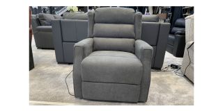 Palmero Charcoal Fabric Lift And Rise Electric Recliner Armchair Ex-Display Showroom Model 50318