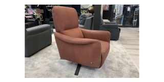 Marinelli Brown Leather Armchair Manual Recliner Ex-Display Showroom Model 50320