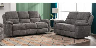 Danielle 3 + 2 Electric Recliners Upholstered In A Tactile Ash Hopsack Fabric With USB Ports - Anteploe Also Available 50381