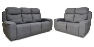 Rocco Dark Grey Fabric 3 + 2 Electric Recliner Sofa Set 50383