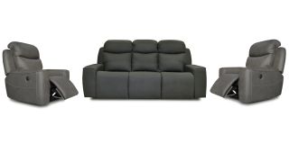 Rocco Dark Grey Fabric 3 + 1 + 1 Electric Recliner Sofa Set 50385