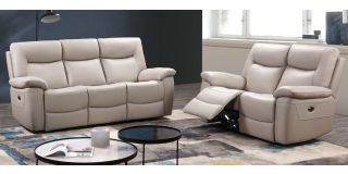 Lucia 3 + 2 Pearl Grey Electric Recliner Set Also Available In Black 50392