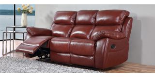 Rivoli Tabac Leather 3 + 2 + 1 Sofa Set Manual Recliners 50396